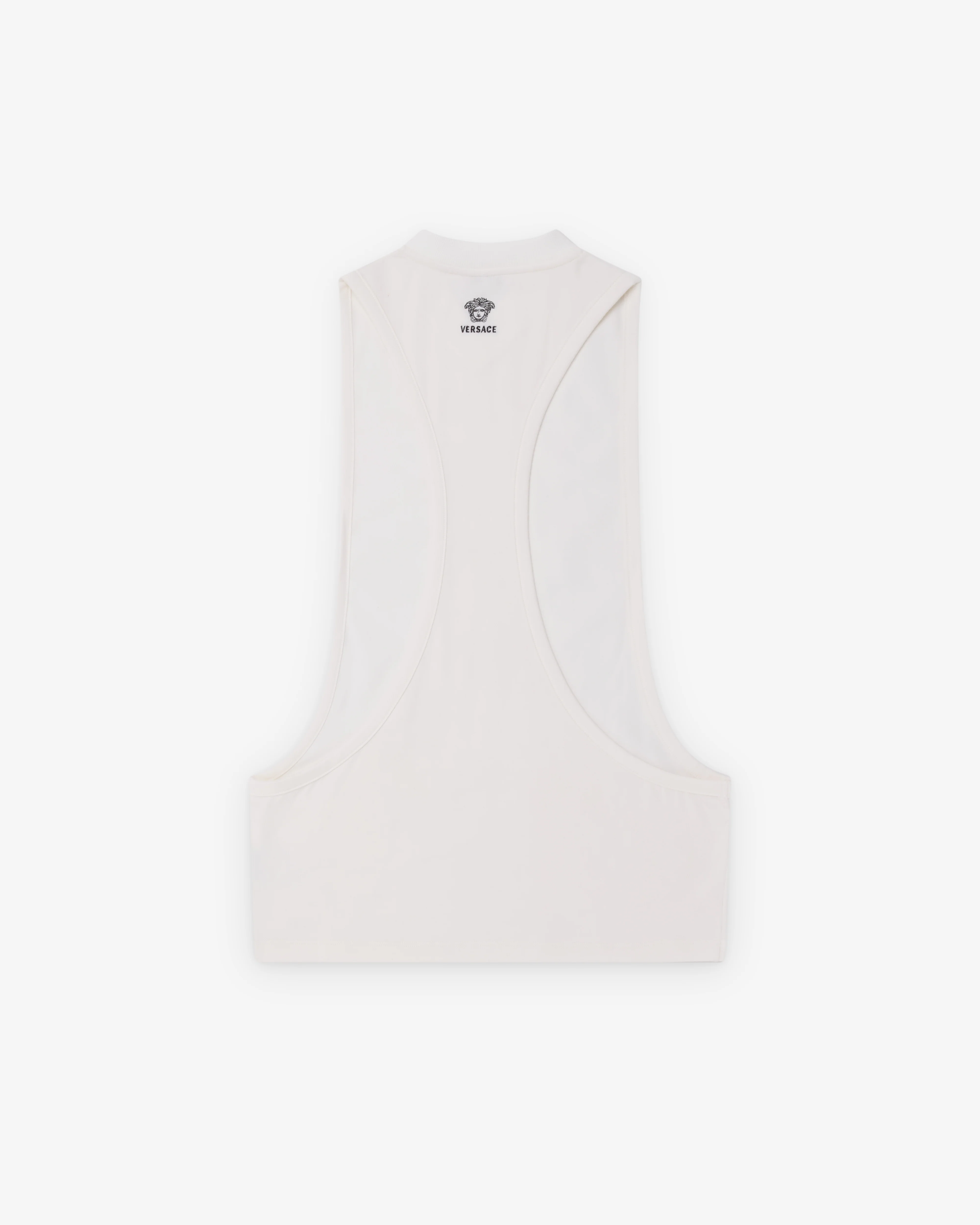 Versace - Women's Embroidered Stretch Cotton-Jersey Tank Top - (White) - Image 2