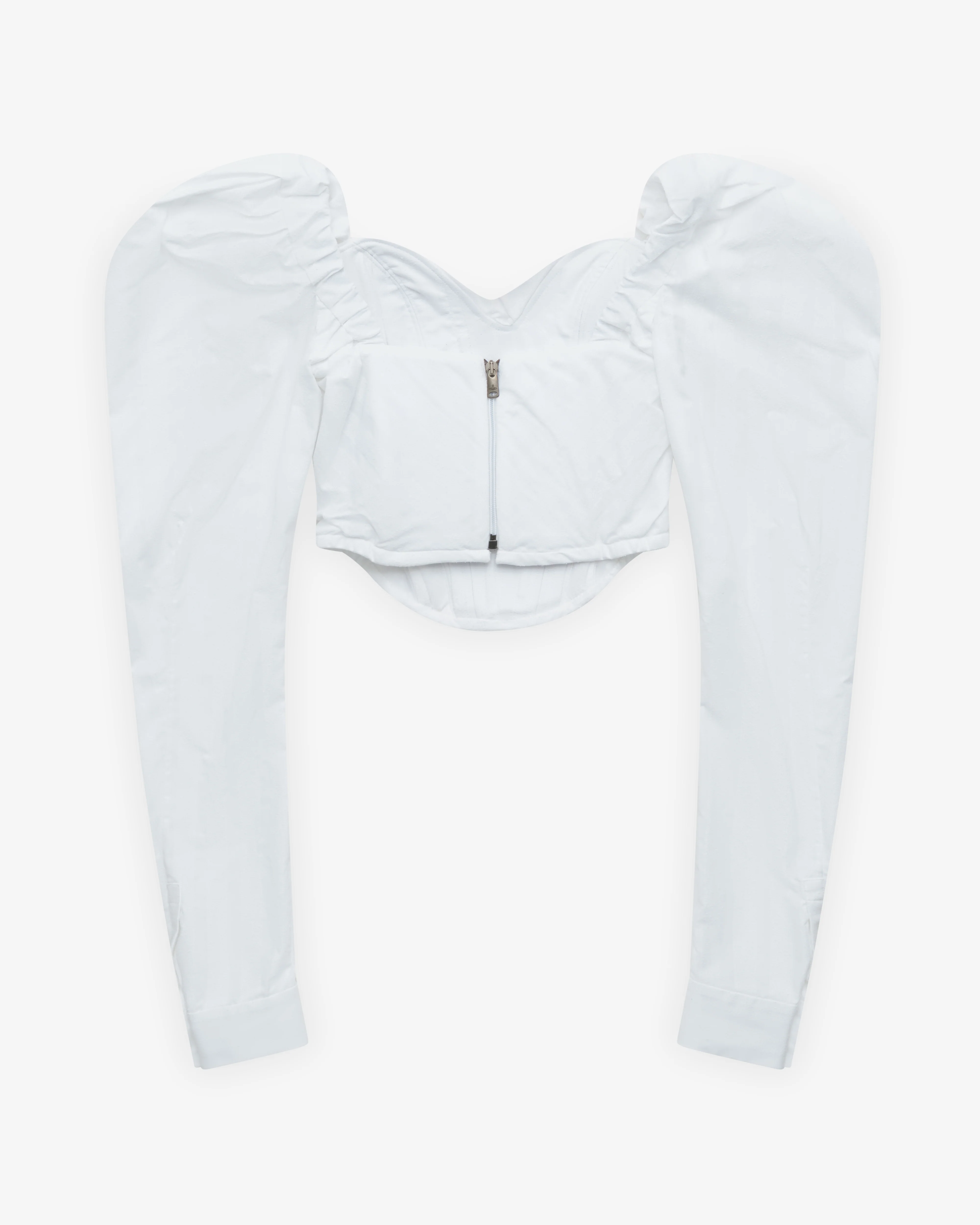 Vivienne Westwood - Women's Long Sleeve Sunday Corset Top - (White/Stripe) - Image 2
