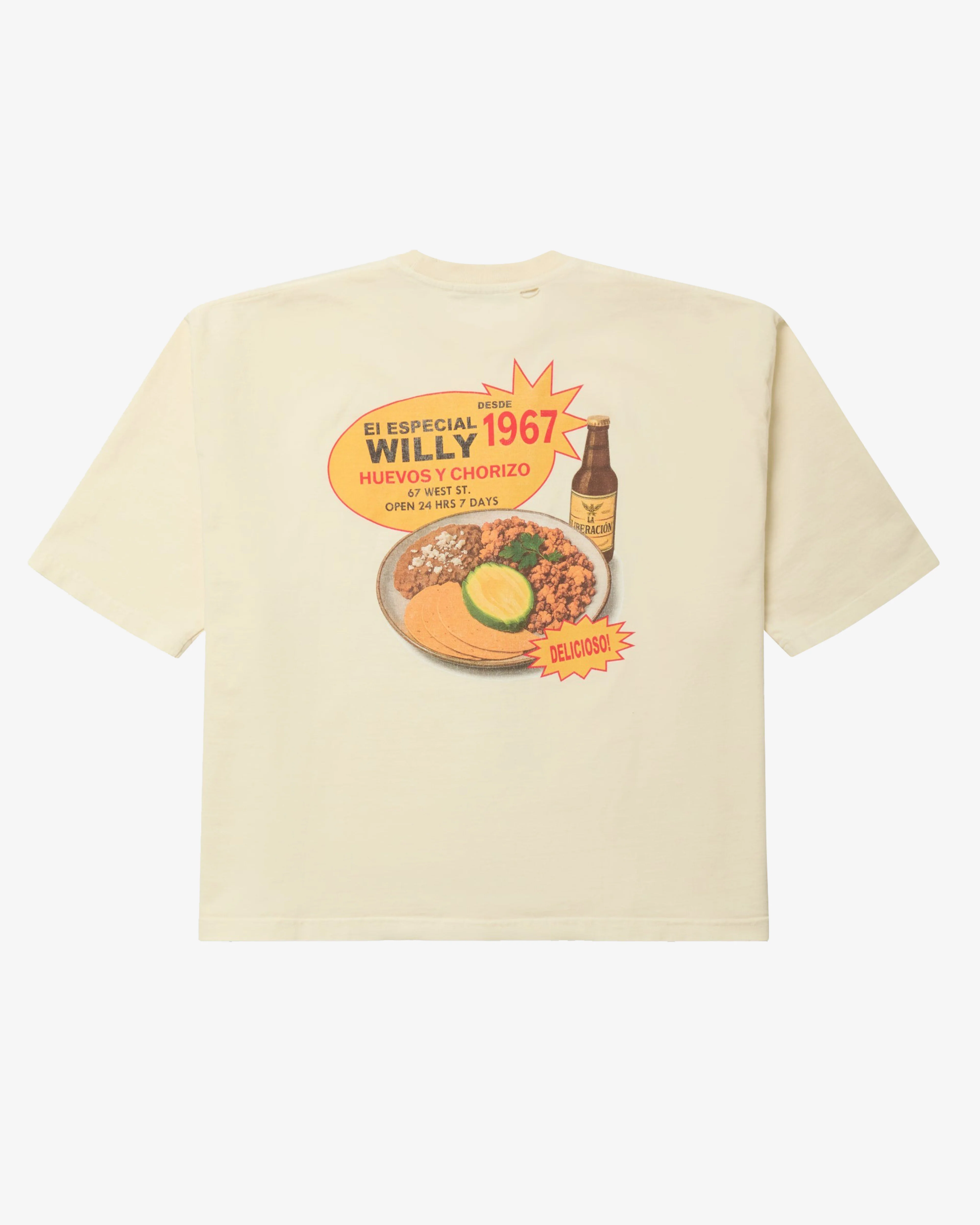 Willy Chavarria - Men's Willy's Taco Shop Buffalo Tee - (Masa) - Image 2